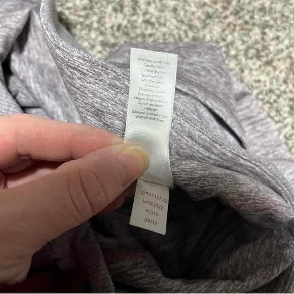 Athleta Exhale Stash Pocket Heel Tight High Rise Gray Purple Leggings M Note - Picture 10 of 13